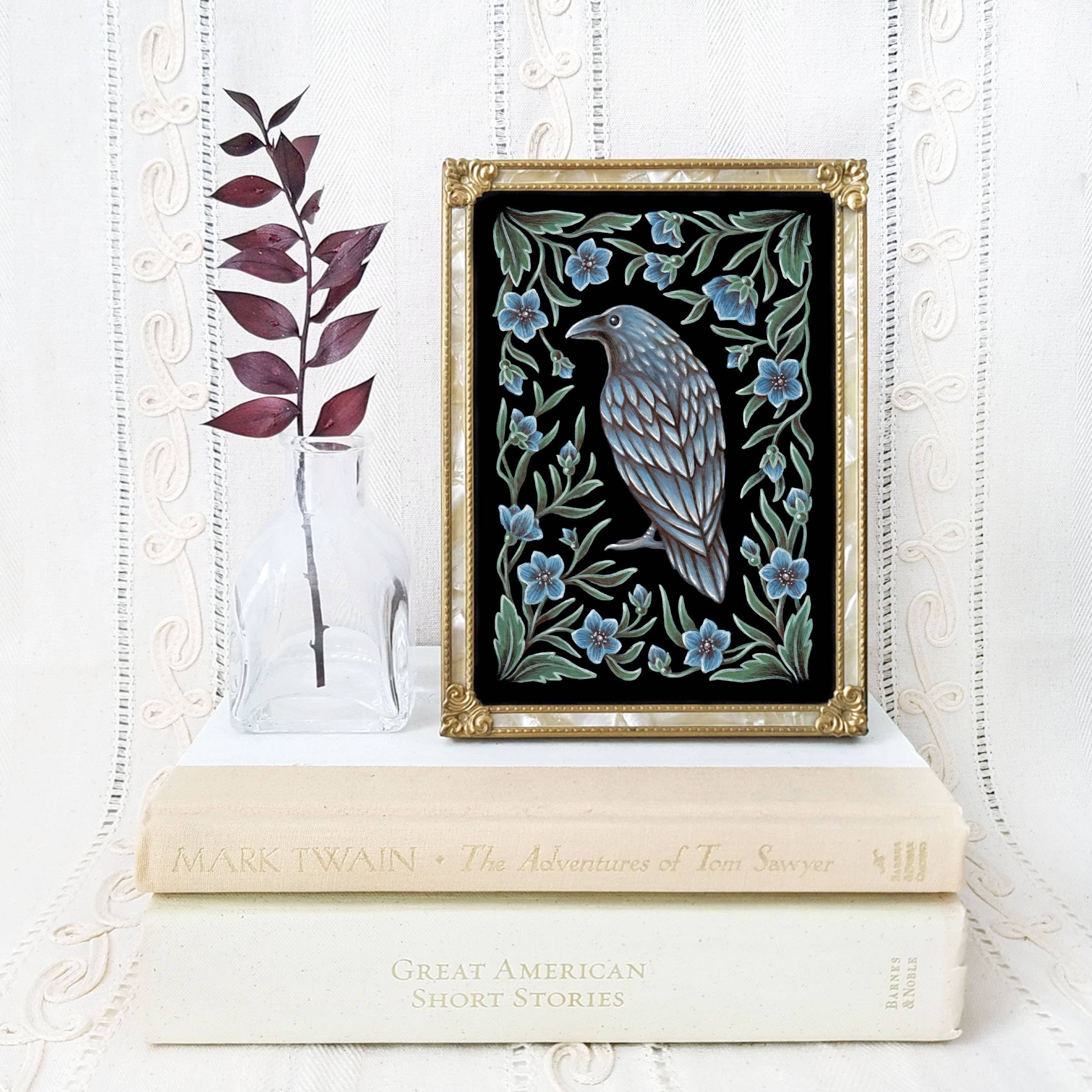 Raven Art Print Folk Decor: 5x7